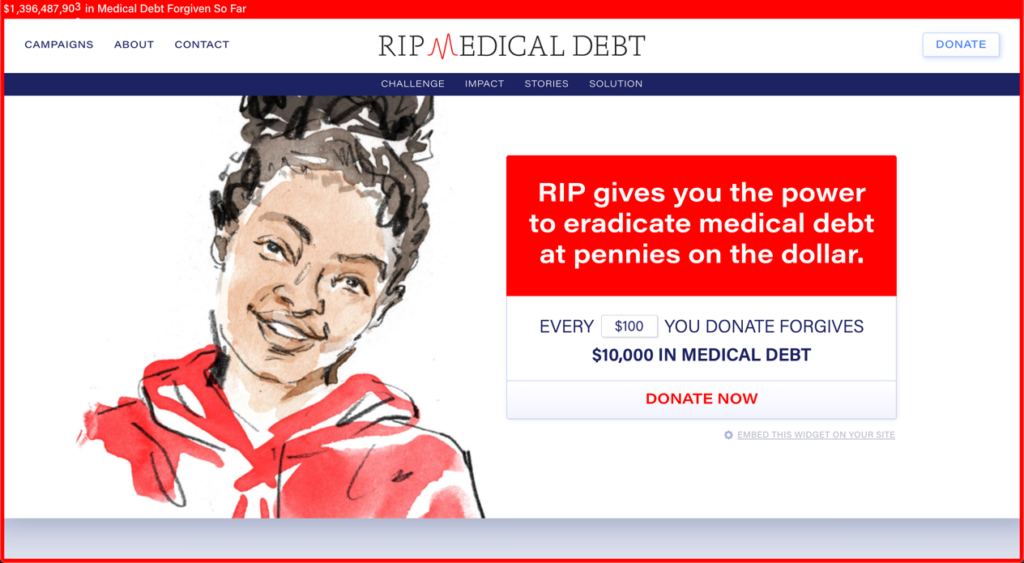 RIP Medical Debt helps to cancel out medical debts for people across the US buy buying them in bulk.